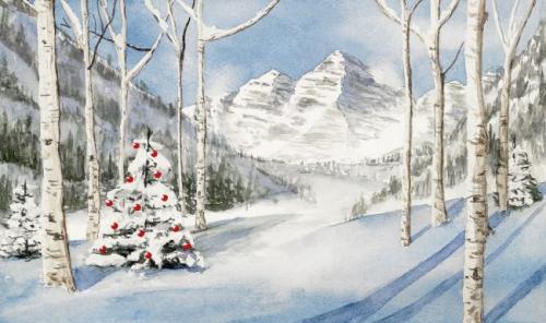 Maroon Bells Dressed Up for the Holidays